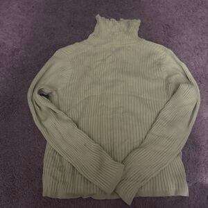 Liz Claiborne Ribbed Sweater in Lime Green